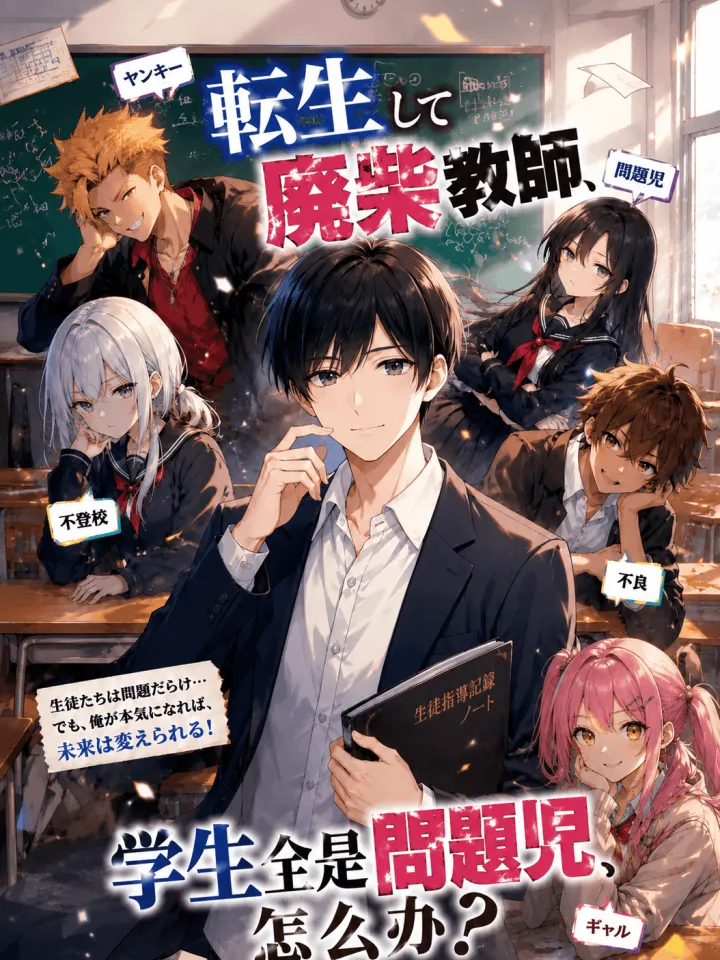好看漫画转生成废柴教师，学生全是问题儿童怎么办？作品封面